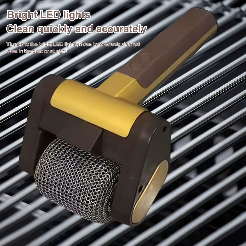 Hot-Selling 2-In-1 Wireless Electric Barbecue Brush 360° Rotating Cleaning Brush for Barbecue with LED, Effective and Convenient