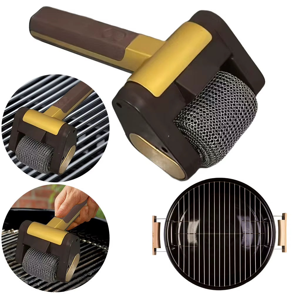 Hot-Selling 2-In-1 Wireless Electric Barbecue Brush 360° Rotating Cleaning Brush for Barbecue with LED, Effective and Convenient