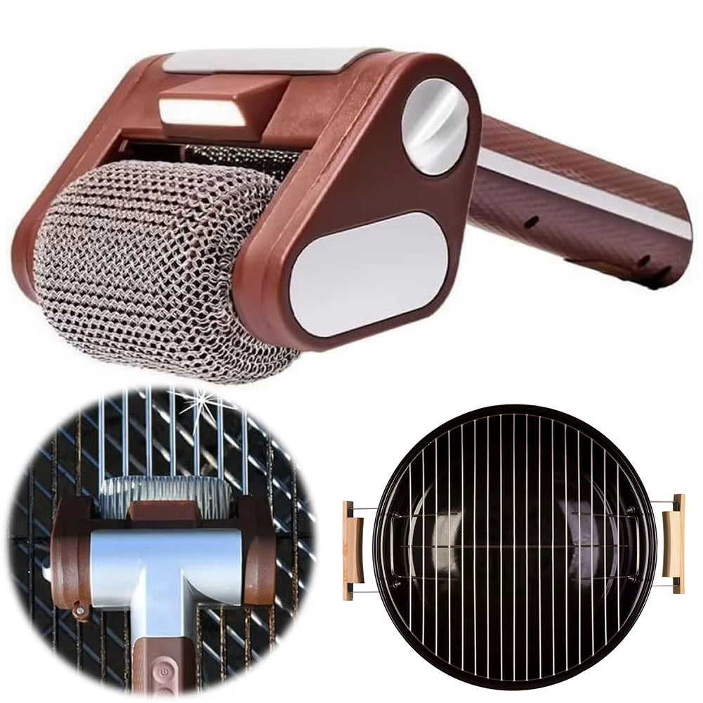 Hot-Selling 2-In-1 Wireless Electric Barbecue Brush 360° Rotating Cleaning Brush for Barbecue with LED, Effective and Convenient